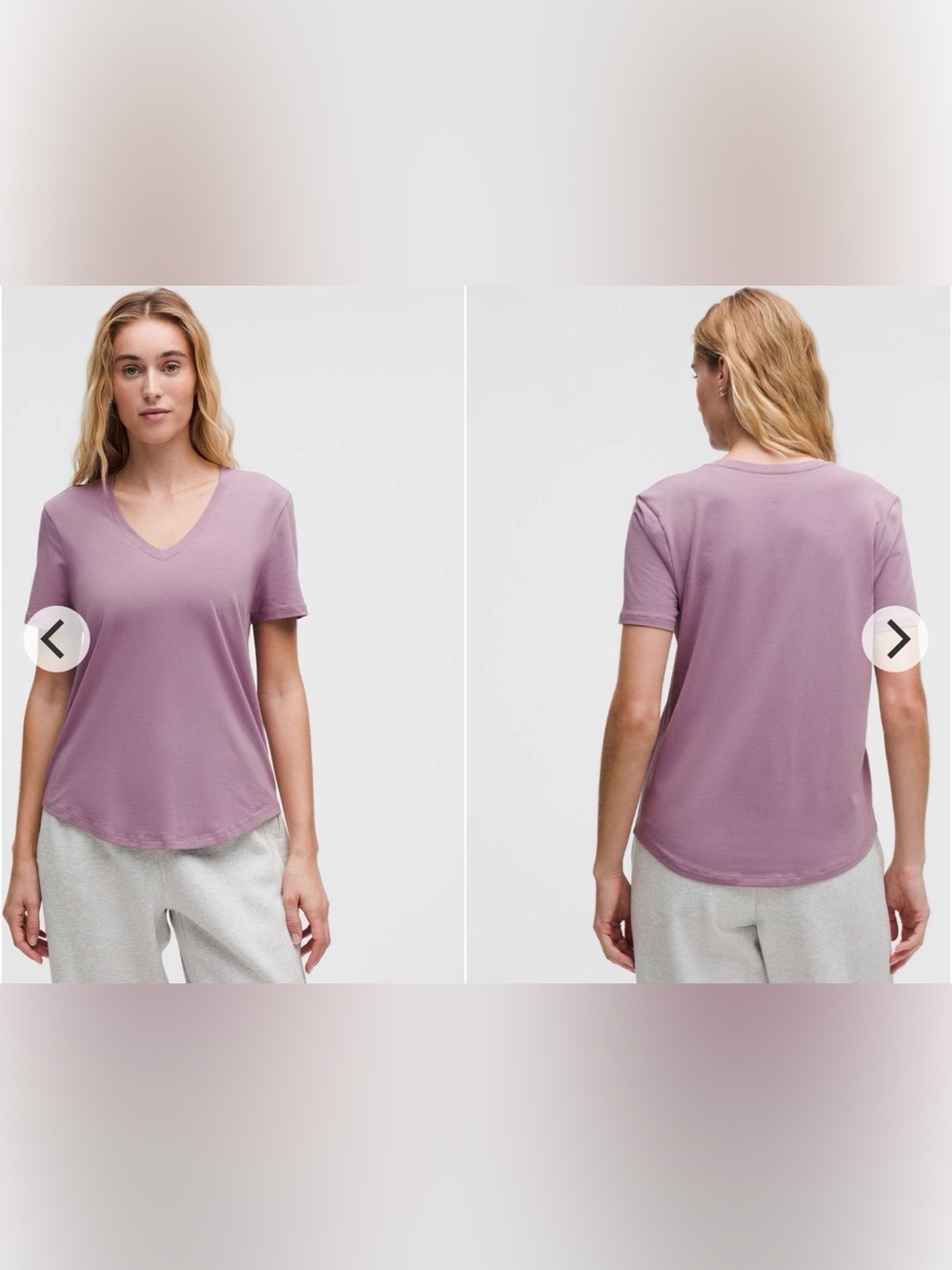 Lululemon Love V Neck T Shirt 8 Lavender Lux